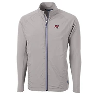 Men's Cutter & Buck Gray Tampa Bay Buccaneers Big Tall Adapt Eco Knit Full-Zip Raglan Jacket