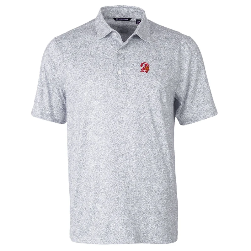 Polo stretch Cutter & Buck gris Tampa Bay Buccaneers à logo rétro Pike Constellation pour homme