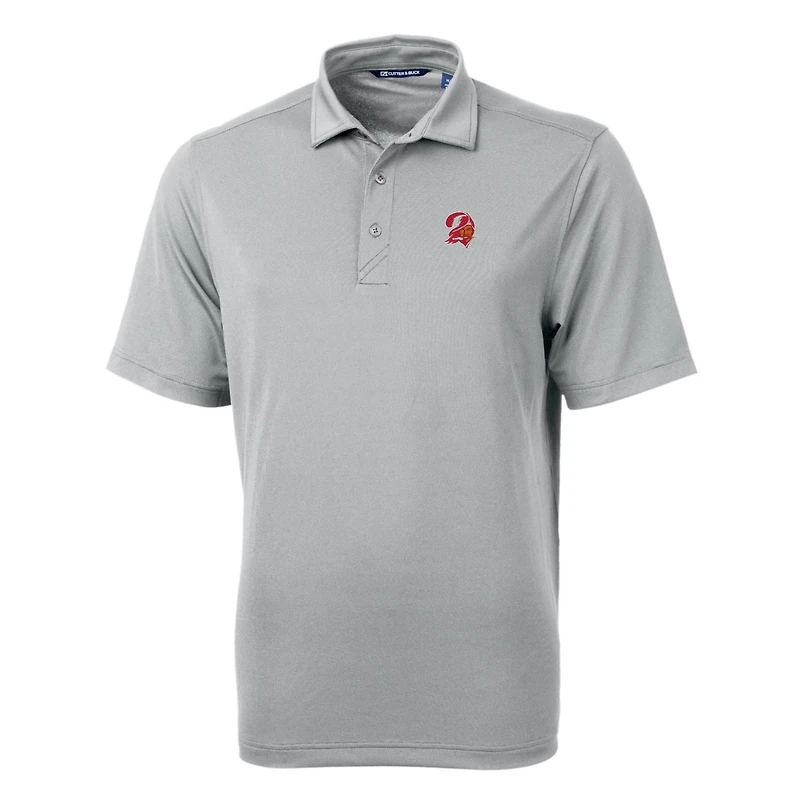 Men's Cutter & Buck Gray Tampa Bay Buccaneers Throwback Logo Virtue Eco Pique Recycled Big Tall Polo