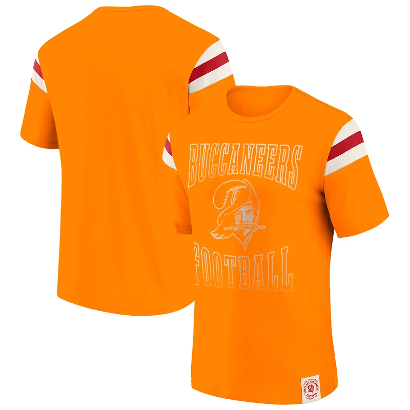 T-shirt à rayures orange pour homme Darius Rucker Collection by Fanatics des Tampa Bay Buccaneers, effet vieilli, avec épaules rétro