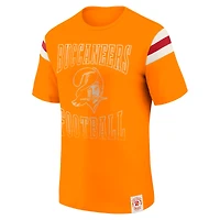 T-shirt à rayures orange pour homme Darius Rucker Collection by Fanatics des Tampa Bay Buccaneers, effet vieilli, avec épaules rétro