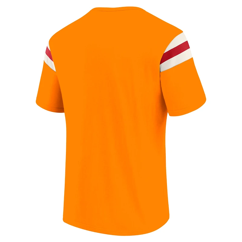 T-shirt à rayures orange pour homme Darius Rucker Collection by Fanatics des Tampa Bay Buccaneers, effet vieilli, avec épaules rétro