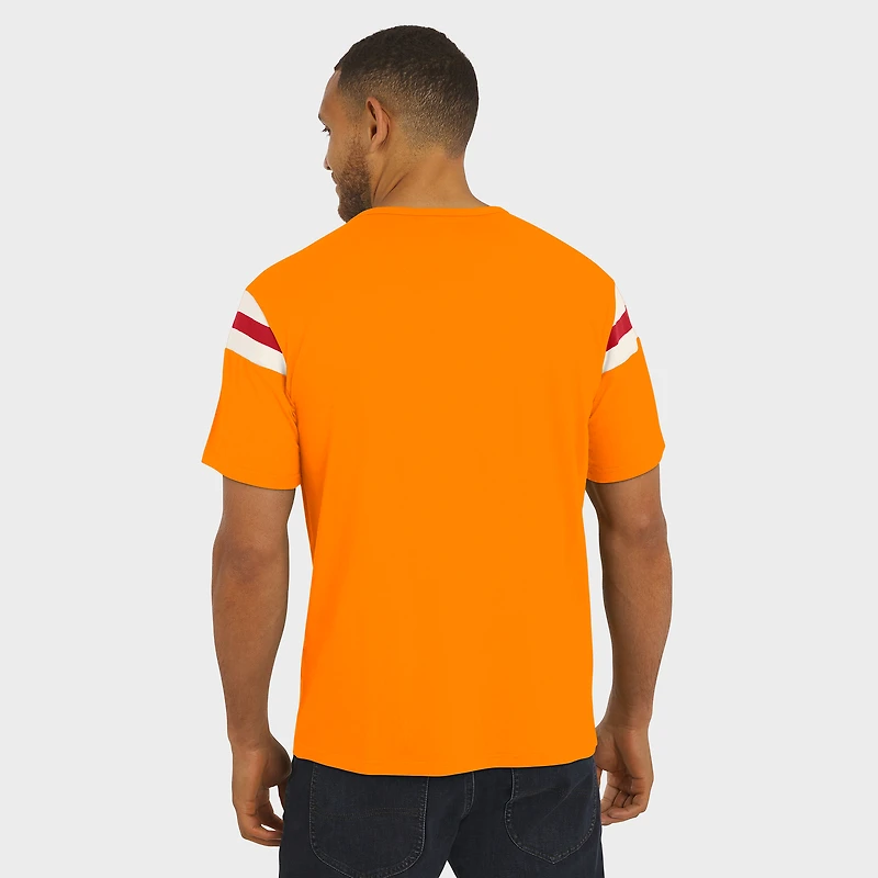 Men's Darius Rucker Collection by Fanatics Orange Tampa Bay Buccaneers Distressed Throwback Shoulder Stripe T-Shirt