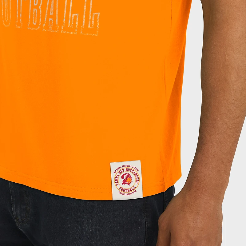 T-shirt à rayures orange pour homme Darius Rucker Collection by Fanatics des Tampa Bay Buccaneers, effet vieilli, avec épaules rétro