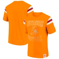 T-shirt à rayures orange pour homme Darius Rucker Collection by Fanatics des Tampa Bay Buccaneers, effet vieilli, avec épaules rétro