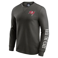 Men's Darius Rucker Collection by Fanatics Pewter Tampa Bay Buccaneers Washed Waffle-Knit Long Sleeve T-Shirt