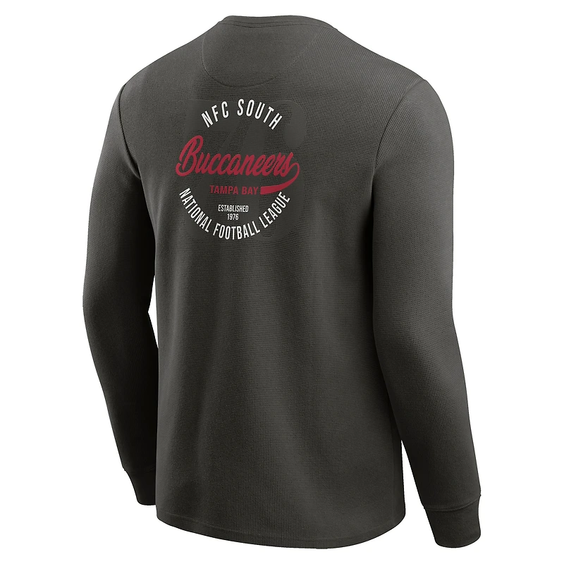 T-shirt à manches longues en tricot gaufré délavé pour homme de la collection Darius Rucker par Fanatics Pewter Tampa Bay Buccaneers