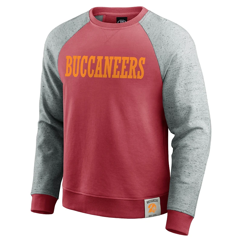 Sweat-shirt ras du cou colorblock rouge Tampa Bay Buccaneers pour homme de la collection Darius Rucker par Fanatics