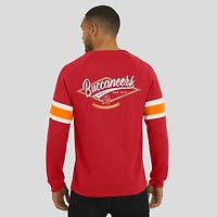 T-shirt Henley à manches longues raglan en tricot gaufré rouge pour homme de la collection Darius Rucker par Fanatics des Buccaneers Tampa Bay