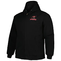 Men's Dunbrooke Black Tampa Bay Buccaneers Big & Tall Dakota Canvas Hoodie Full-Zip Jacket