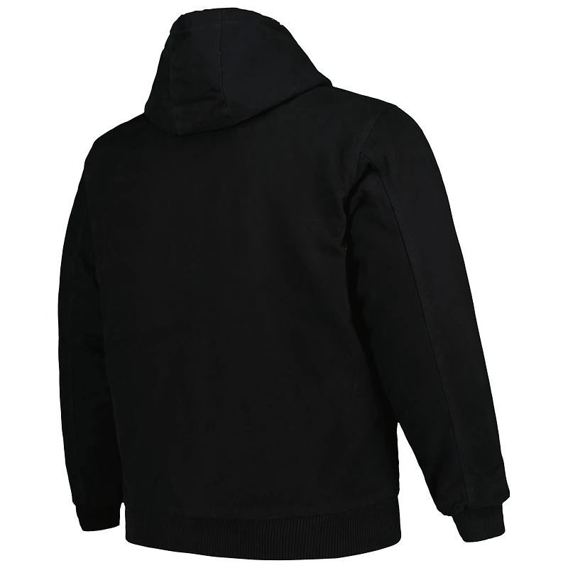 Men's Dunbrooke Black Tampa Bay Buccaneers Big & Tall Dakota Canvas Hoodie Full-Zip Jacket