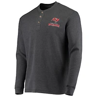 Dunbrooke Charcoal Tampa Bay Buccaneers Logo Maverick Thermal Henley T-shirt à manches longues pour hommes
