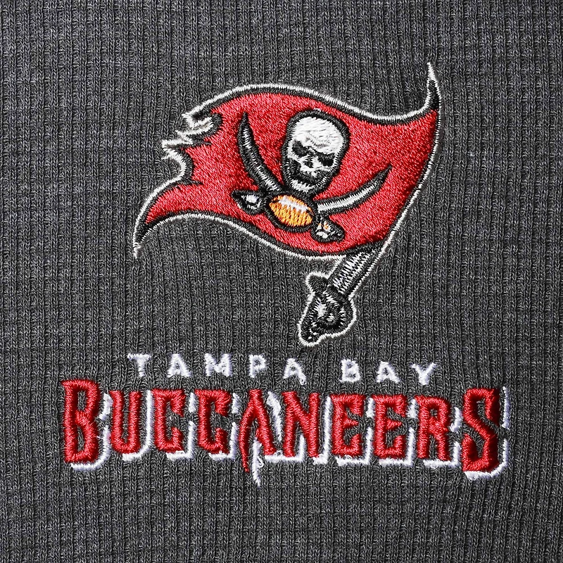 Men's Dunbrooke Charcoal Tampa Bay Buccaneers Logo Maverick Thermal Henley Long Sleeve T-Shirt