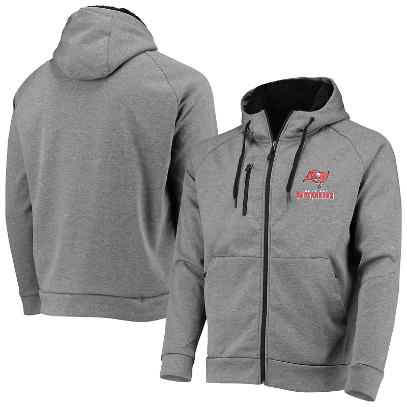 Chandail à capuchon raglan Tampa Bay Buccaneers Shag Tri-Blend Full-Zip pour hommes Dunbrooke Charcoal
