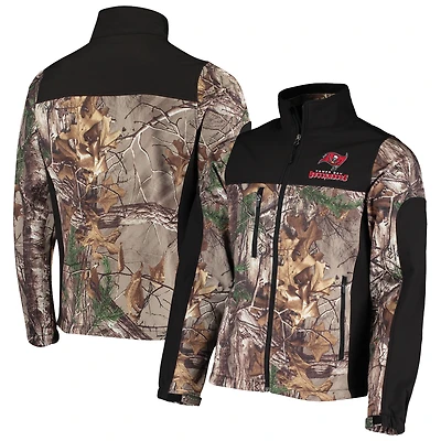 Veste softshell zippée intégrale Dunbrooke Realtree Camo/Noir Tampa Bay Buccaneers Circle Hunter pour homme