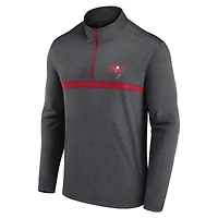 Men's Fanatics  Heather Charcoal Tampa Bay Buccaneers Head-to-Head Quarter-Zip Pullover