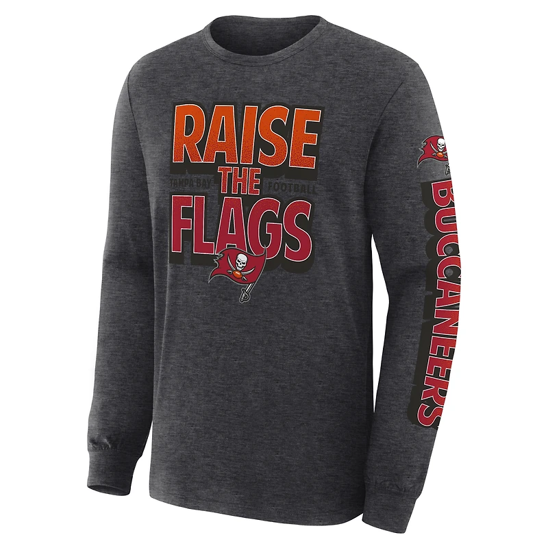 Men's Fanatics Heather Charcoal Tampa Bay Buccaneers Hometown Sweep Legacy Long Sleeve T-Shirt
