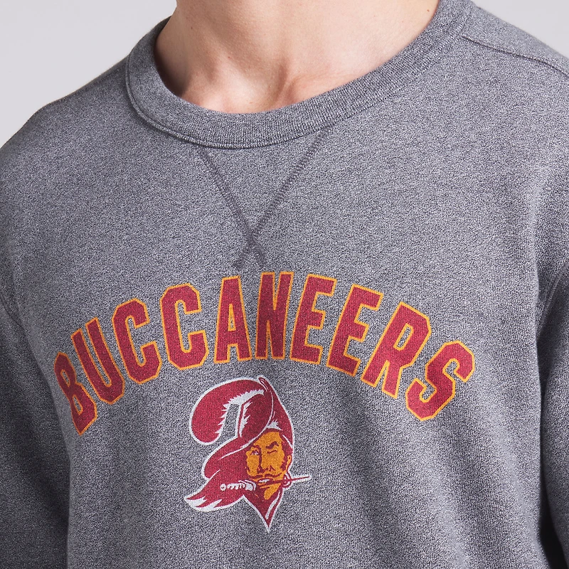 Men's Fanatics Heather Gray Tampa Bay Buccaneers Loop Terry Pullover Sweatshirt