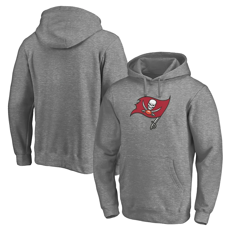 Men's Fanatics Heathered Gray Tampa Bay Buccaneers Big & Tall Primary Logo Pullover Hoodie