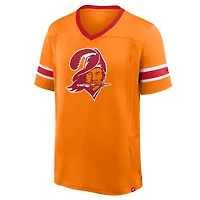 T-shirt col V premium Hashmark orange Fanatics pour homme, Tampa Bay Buccaneers