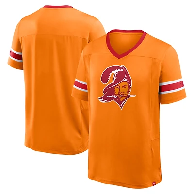 T-shirt col V premium Hashmark orange Fanatics pour homme, Tampa Bay Buccaneers