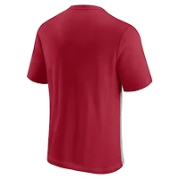 T-shirt color block Fanatics pour hommes rouge/gris chiné Tampa Bay Buccaneers