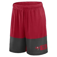 Short de performance Fanatics rouge/étain pour homme, taille grande et grande, des Buccaneers Tampa Bay