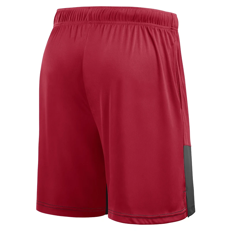 Short de performance Fanatics rouge/étain pour homme, taille grande et grande, des Buccaneers Tampa Bay