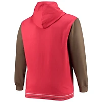 Men's Fanatics Red/Pewter Tampa Bay Buccaneers Big & Tall Block Party Pullover Hoodie