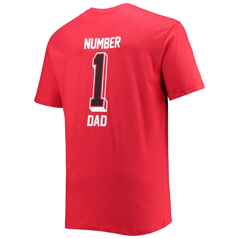 Men's Fanatics Red Tampa Bay Buccaneers Big & Tall #1 Dad 2-Hit T-Shirt