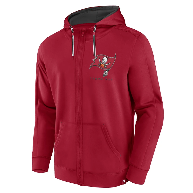 Men's Fanatics  Red Tampa Bay Buccaneers Defender Evo Full-Zip Hoodie
