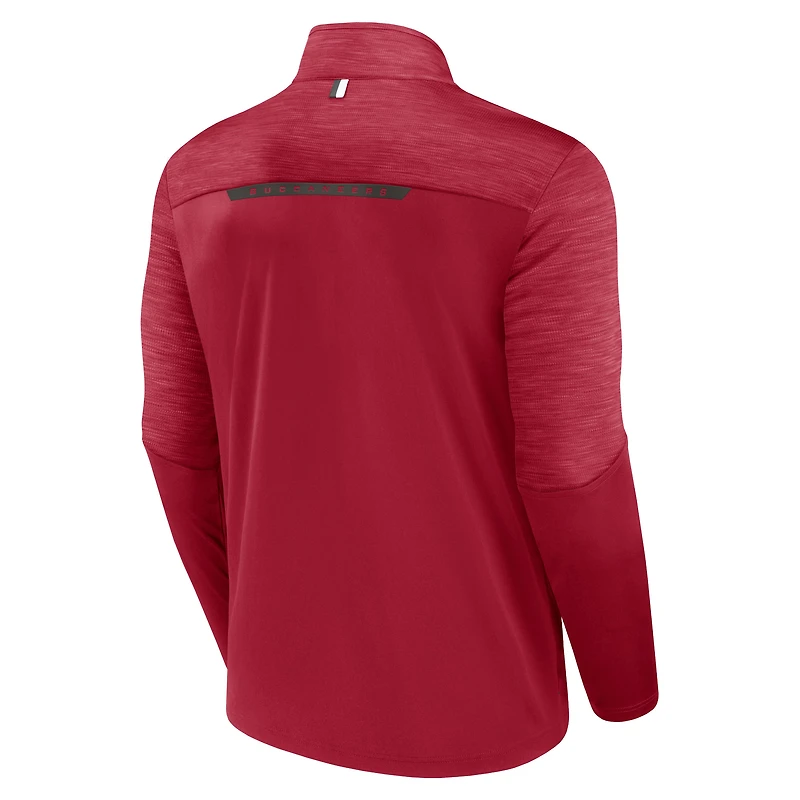 Men's Fanatics Red Tampa Bay Buccaneers Defender Half-Zip Top