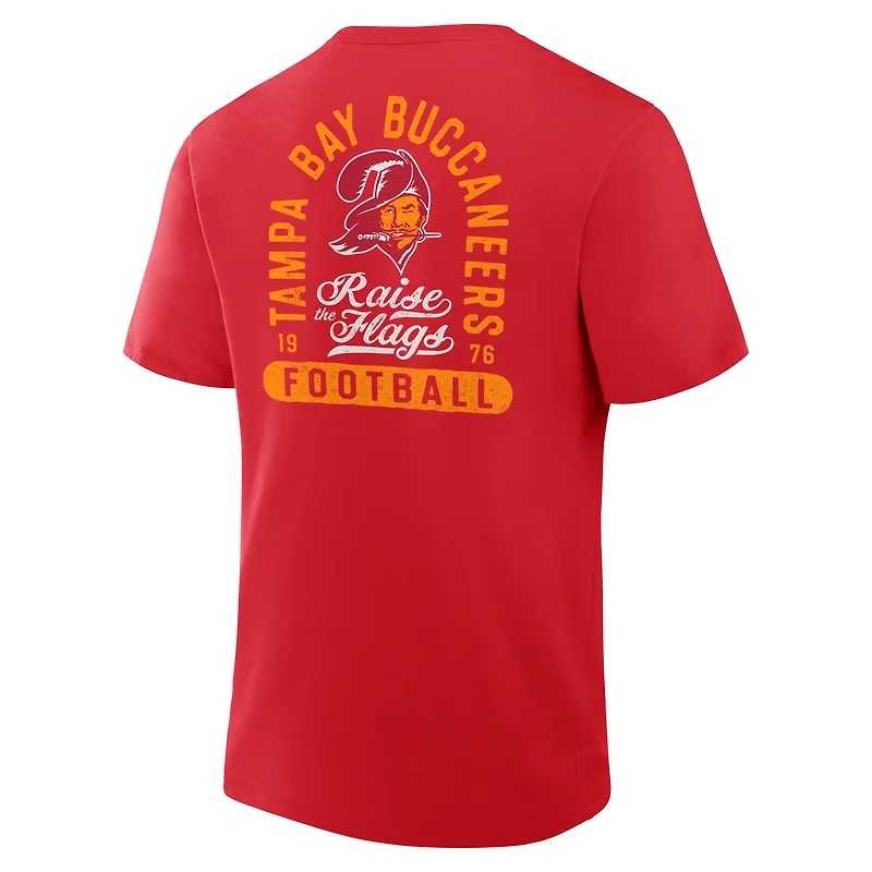 T-shirt rouge Fanatics pour homme, motif Fluid Motion Legacy des Tampa Bay Buccaneers