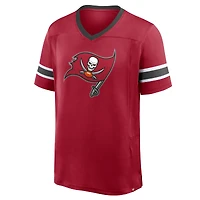 Men's Fanatics Red Tampa Bay Buccaneers Hometown Premium Hashmark V-Neck T-Shirt