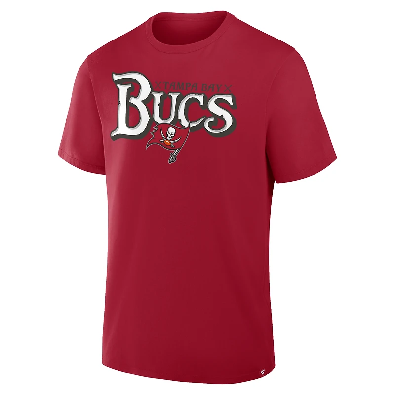 T-shirt rouge Fanatics pour homme, véritable favori des Tampa Bay Buccaneers