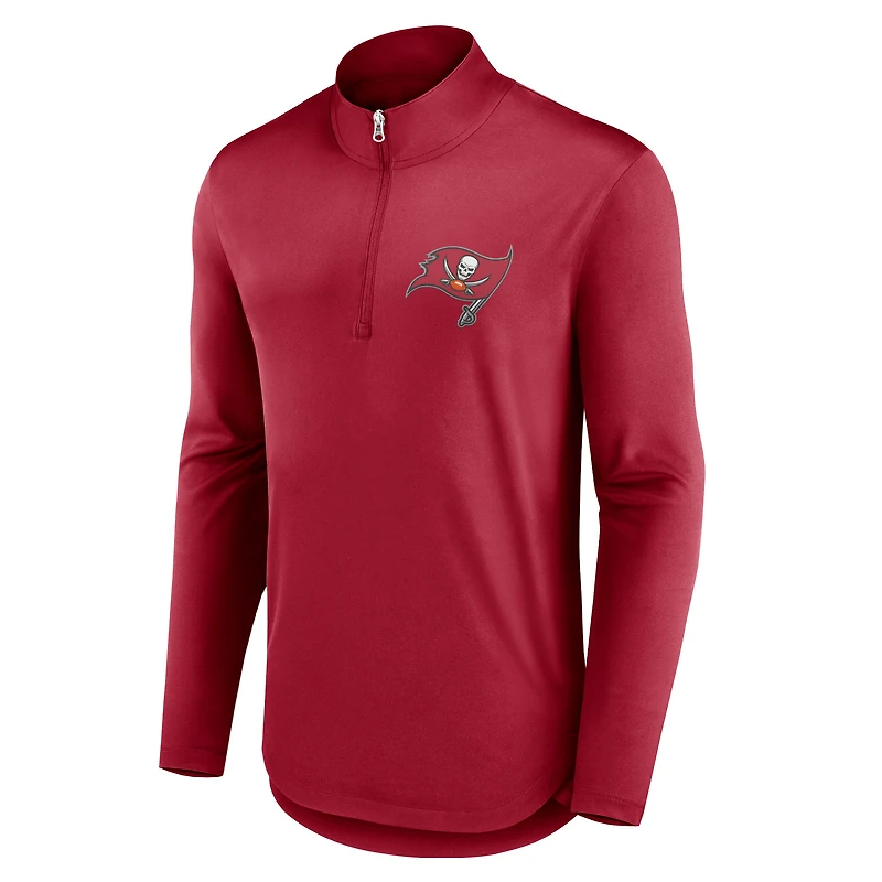 Haut à quart de zip Quarterback Fanatics pour hommes, rouge, Tampa Bay Buccaneers