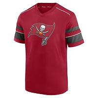 T-shirt à col en V texturé Fanatics Red Tampa Bay Buccaneers pour hommes