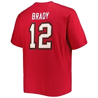 Men's Fanatics Tom Brady Red Tampa Bay Buccaneers Big & Tall Player Name Number Logo T-Shirt