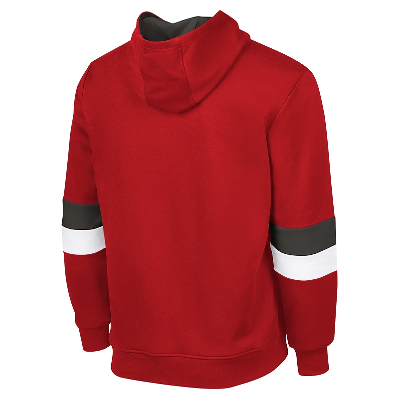 Men's G-III Sports by Carl Banks Red/Pewter Tampa Bay Buccaneers Adaptive Faceoff Pullover Hoodie