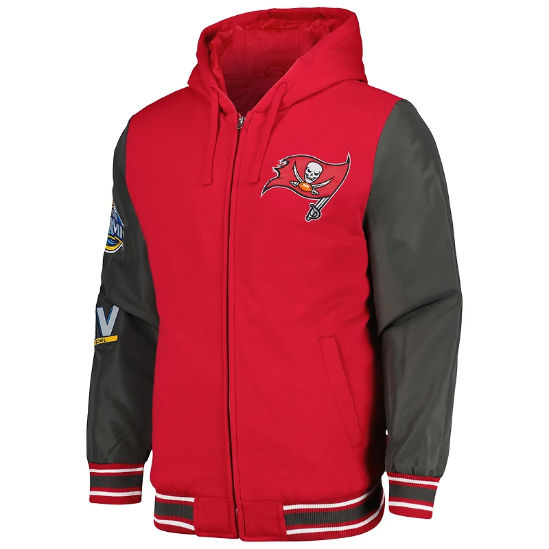 Veste à capuche entièrement zippée blocs de couleurs G-III Sports by Carl Banks pour hommes, rouge, Tampa Bay Buccaneers Player Option
