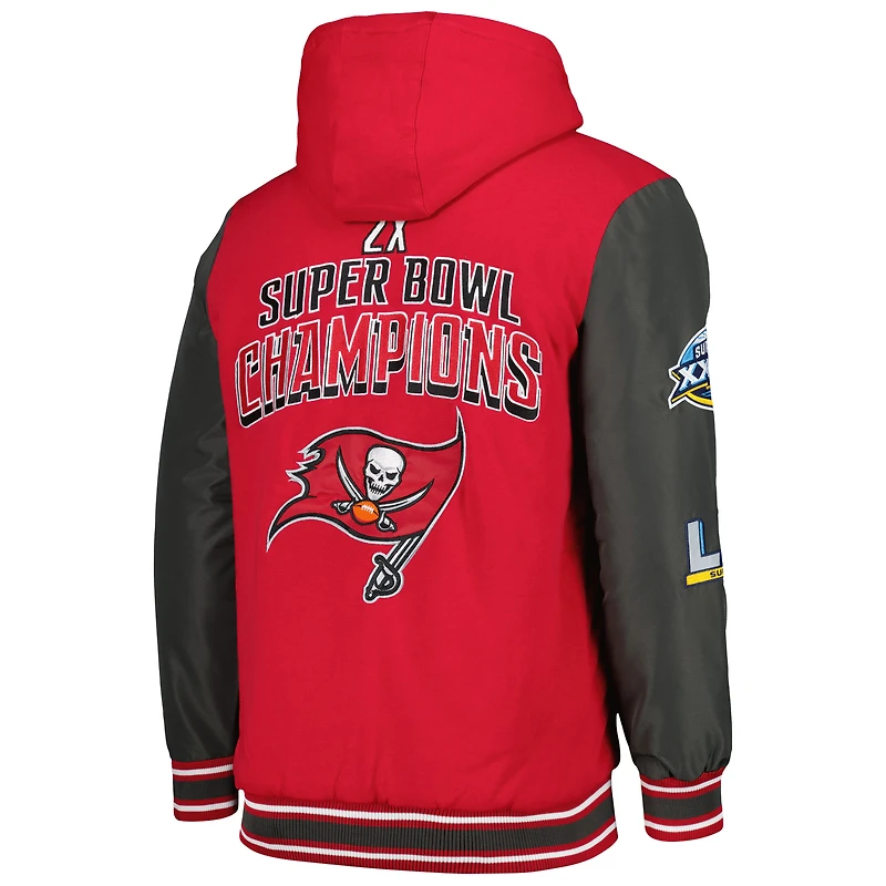 Veste à capuche entièrement zippée blocs de couleurs G-III Sports by Carl Banks pour hommes, rouge, Tampa Bay Buccaneers Player Option