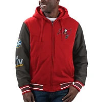Veste à capuche entièrement zippée blocs de couleurs G-III Sports by Carl Banks pour hommes, rouge, Tampa Bay Buccaneers Player Option