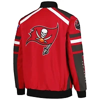 Men's G-III Sports by Carl Banks Red Tampa Bay Buccaneers Power Forward Racing Full-Snap Jacket