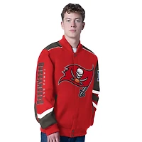 Men's G-III Sports by Carl Banks Red Tampa Bay Buccaneers Prime Time Full-Zip Racing Jacket