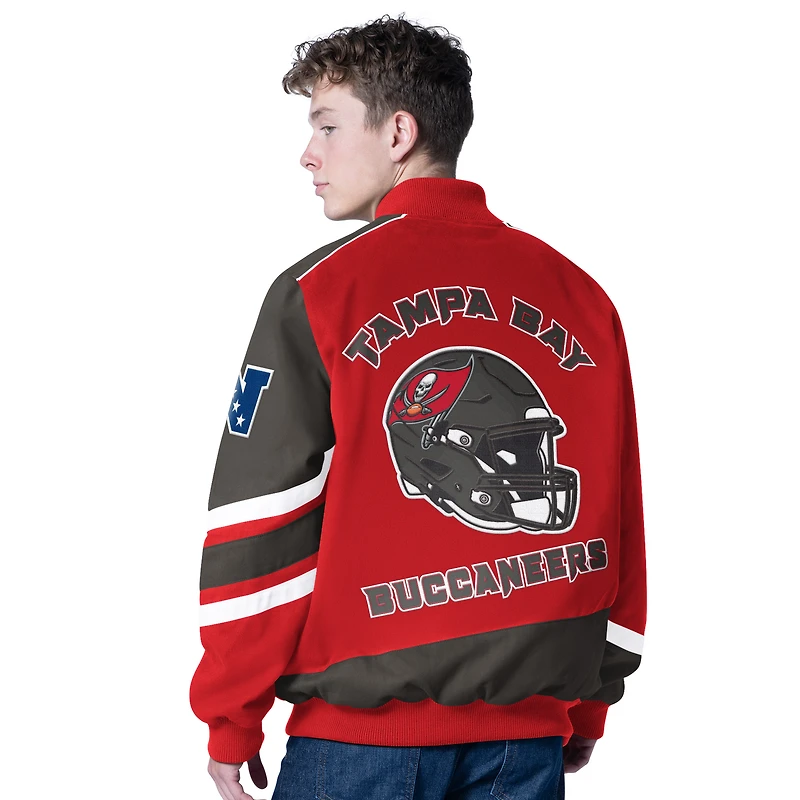 Men's G-III Sports by Carl Banks Red Tampa Bay Buccaneers Prime Time Full-Zip Racing Jacket