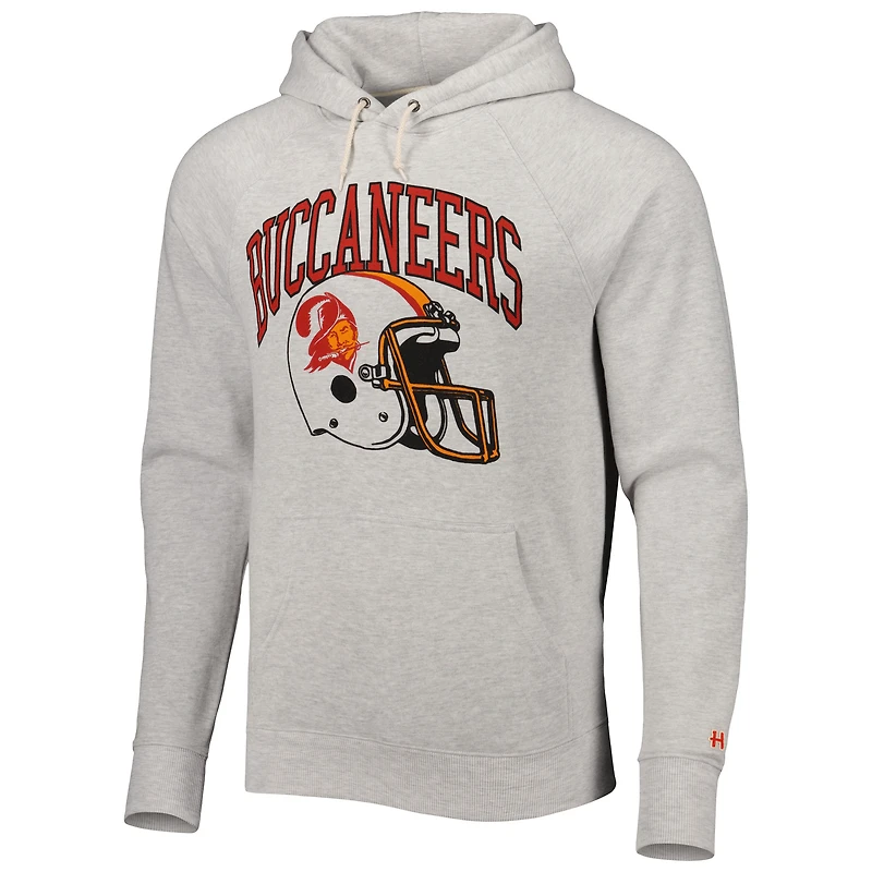 Homage Ash Tampa Bay Buccaneers Retro Helmet Tri-Blend Raglan Sweat à capuche pour homme