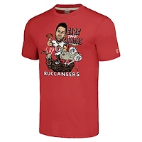 T-shirt triple mélange Hommage Baker Mayfield pour hommes, rouge Tampa Bay Buccaneers Caricature Player