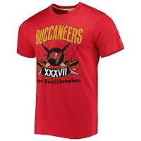 T-shirt à trois mélanges Homage Red Tampa Bay Buccaneers Super Bowl Classics pour homme