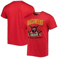 T-shirt à trois mélanges Homage Red Tampa Bay Buccaneers Super Bowl Classics pour homme
