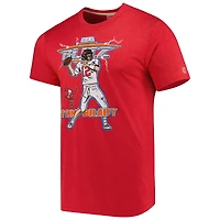 T-shirt Tri-Blend Hommage Tom Brady Heathered Red Tampa Bay Buccaneers NFL Blitz Player pour hommes